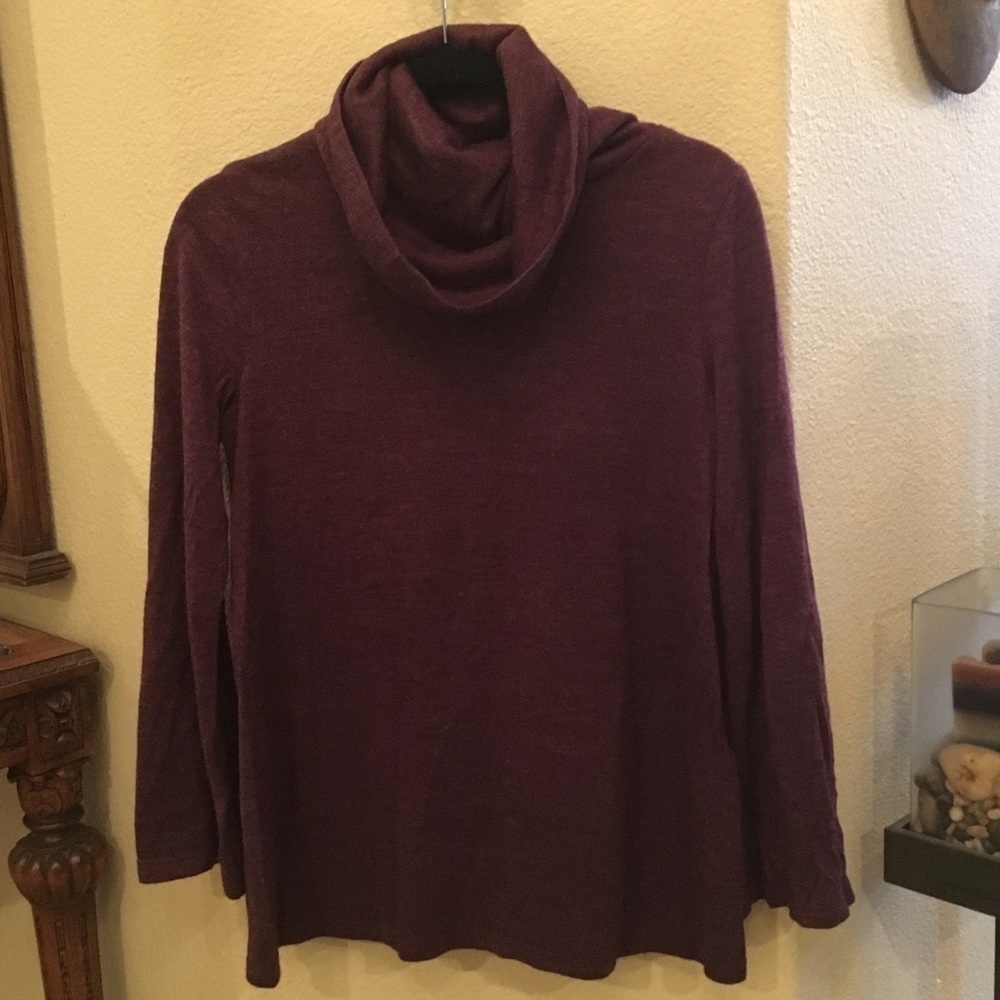 Vintage THYME MATERNITY Women Purple Cowl Neck Sweater Size Small